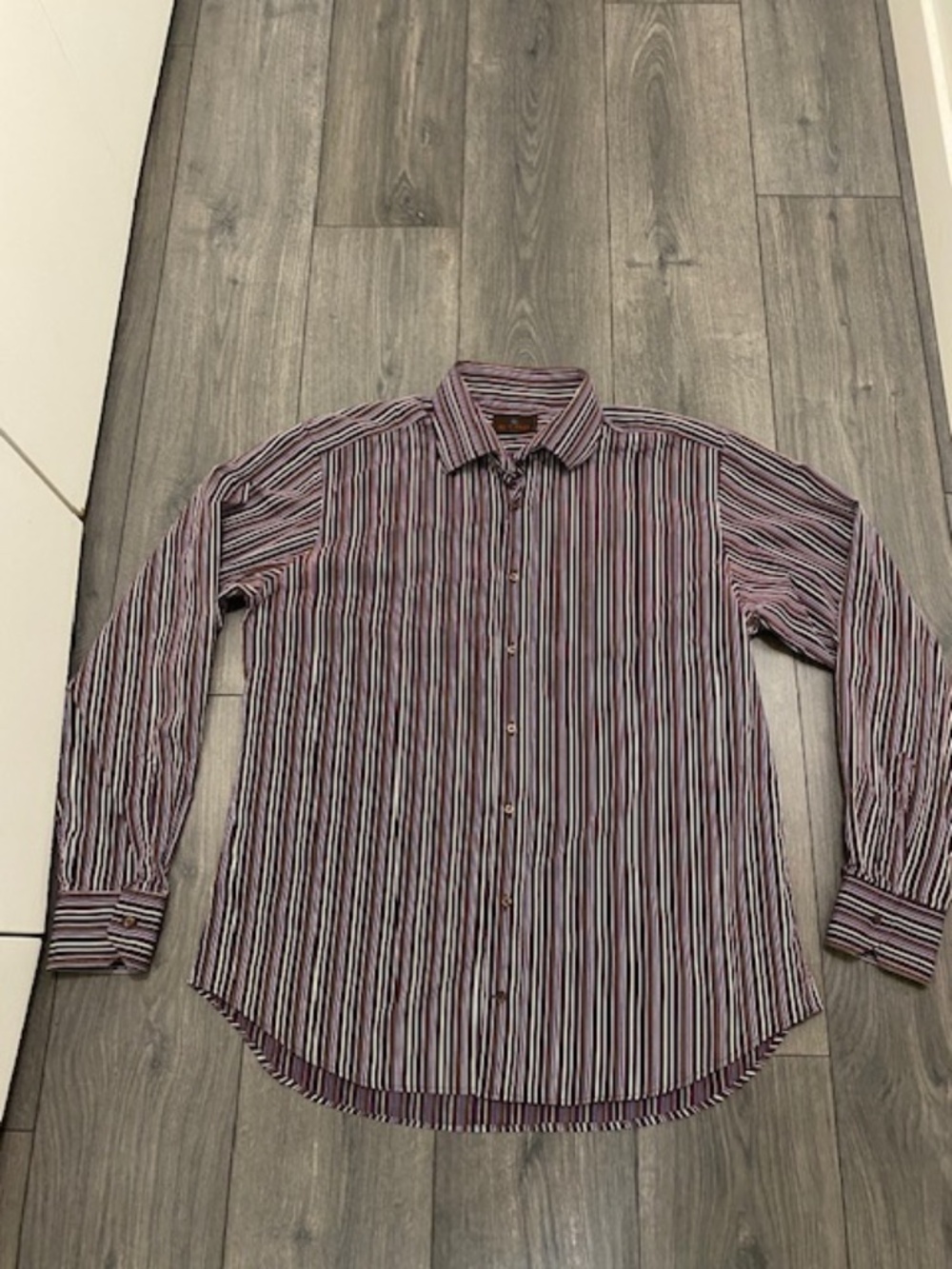 Etro Men's Striped Cotton Button Up Shirt Size XL